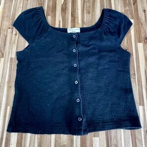 Madewell Black Button-Down Shirt